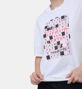 تيشيرت بأكمام قصيرة بطبعة كلمات متقاطعة