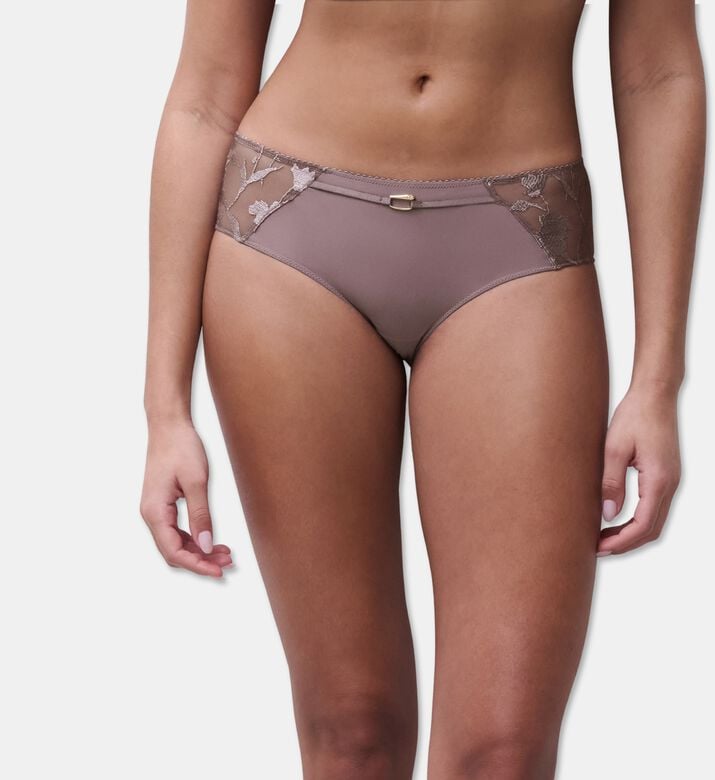 Chantelle Embroidered Shorty Briefs, Model View
