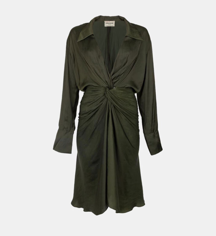 Rozo Knotted Satin Short Dress