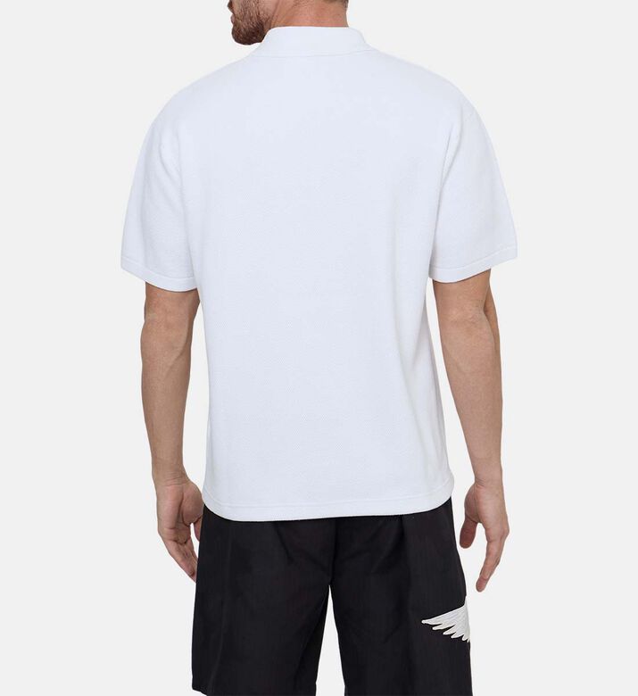 Logo-embroidery Quarter-zip Polo Shirt