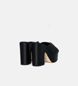 Satin Embellished Platform Sandals