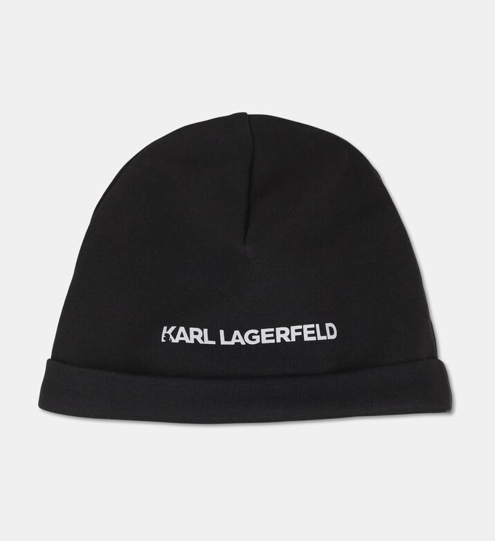 Karl Lagerfeld Logo-trim Sleepsuit, Bib  Beanie Set, Packshot View