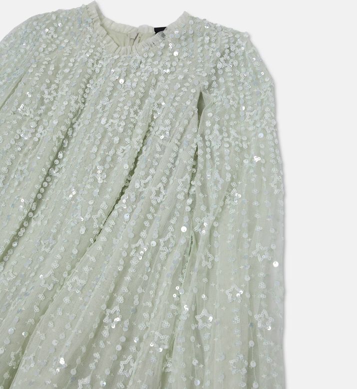 Needle And Thread Raindrop Cape All-over Sequin Dot Mini Dress, Packshot View