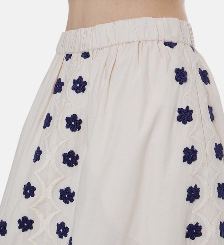 High-waisted Flared Midi Skirt