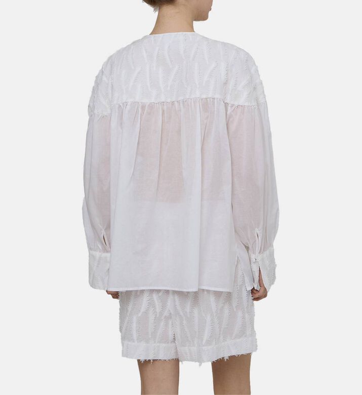 Leaves Tie-neck Blouse