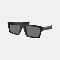 Oversized Rectangular Side Stripe Sunglasses 58