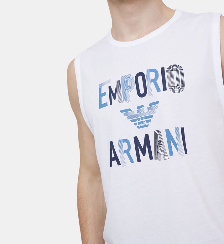 Printed Sleeveless T-shirt Printed Sleeveless T-shirt