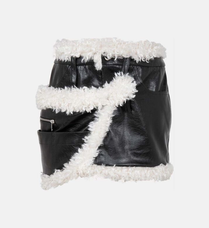 Faux Leather Utility Mini Skirt