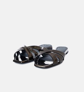 حذاء مفتوح نيريا جلد بكعب مسطح