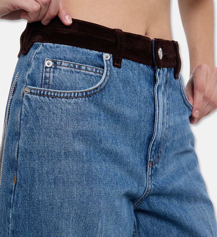 Marni Contrast Waistband Wide-leg Jeans, Model View