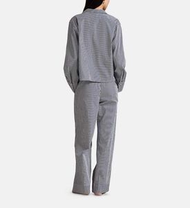 Polo by Ralph Lauren Striped Long-sleeve Shirt Pajama Set, Dark-blue, M, Model View