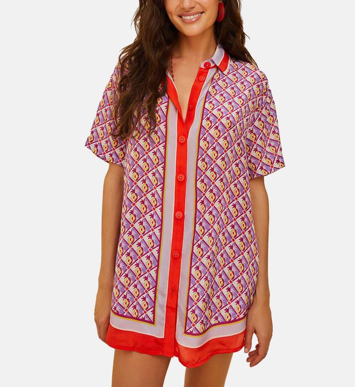 Graphic Pineapple Scarf Printed Shirt