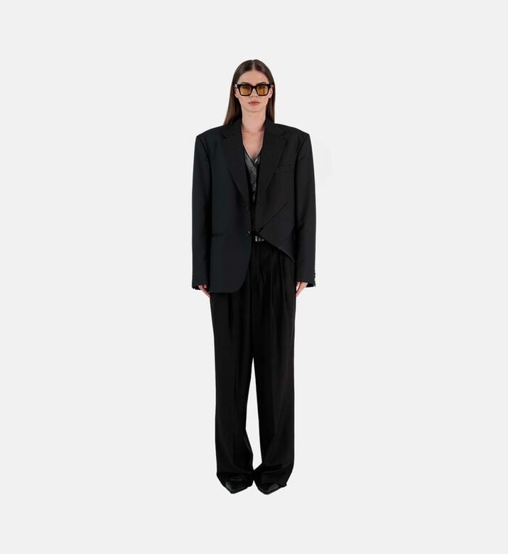 Fold-over Silk Blazer