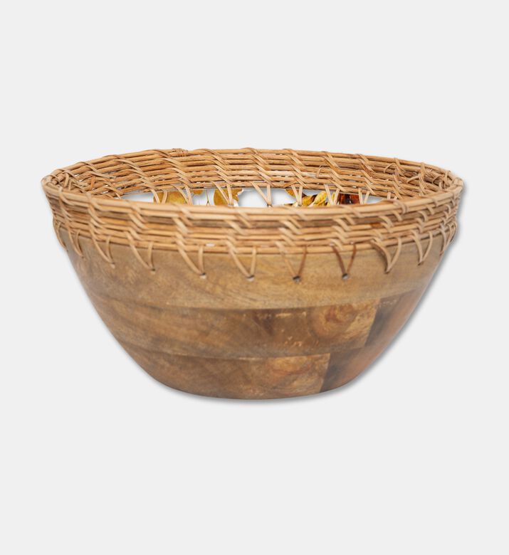 Home Deco and More Cane-woven 3-piece Border Leaf-print Bowl Set, Packshot View