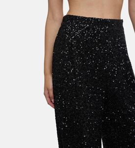 Edward Achour Paris Sequined Wide-leg Trousers, Model View