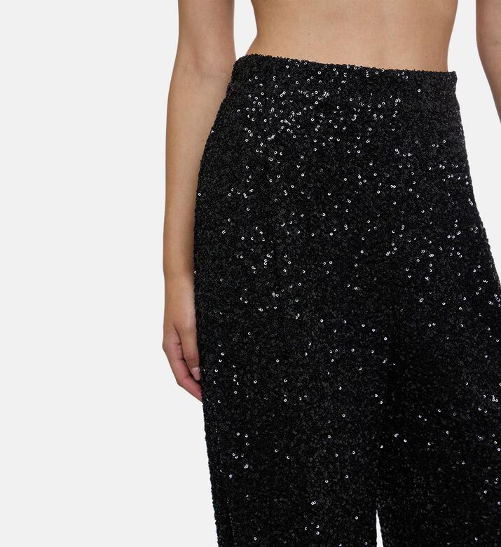 Sequined Wide-leg Trousers