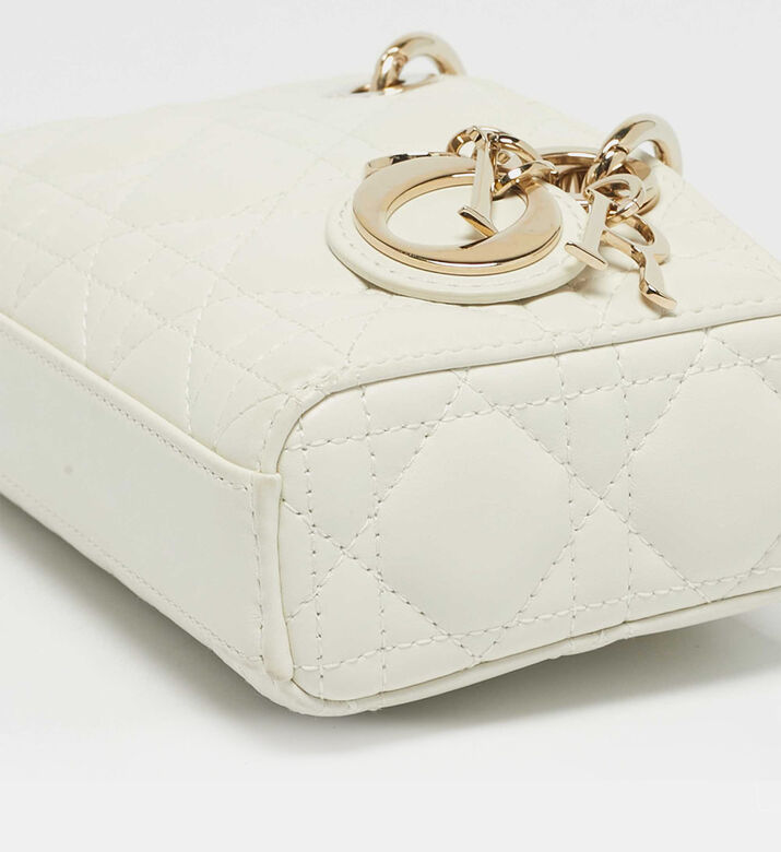 Dior Preowned Dior White Micro Lady D-joy Bag, Packshot View