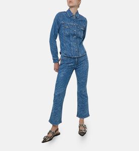 Ganni Classic Wide-leg Denim Pants, Model View