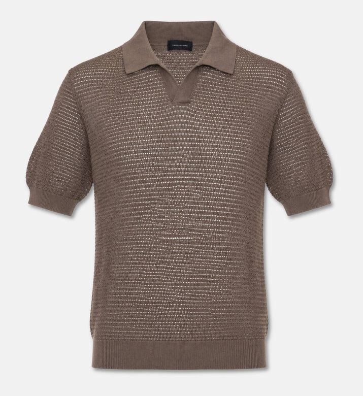 Tagliatore Open-knit Short-sleeve Polo Shirt, Packshot View