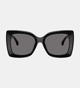 Chanel Acetate Square-shaped Sunglasses, Black, Packshot View