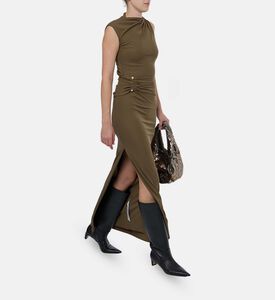 Cult Gaia Ruched Cinched Open Back Maxi Dress, Model View