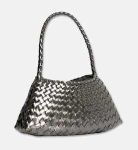 Dragon Diffusion Rosanna Woven Leather Baguette Bag, Grey, Packshot View