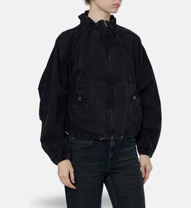 Isabel Marant High-neck Denim Zip Jacket, Model View