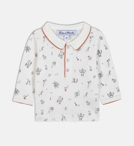 Robot-print Polo Shirt