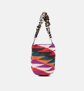 Leopard Print Strap Woven Bag