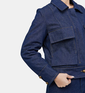 جاكيت دنيم بجيوب خارجية قطنية