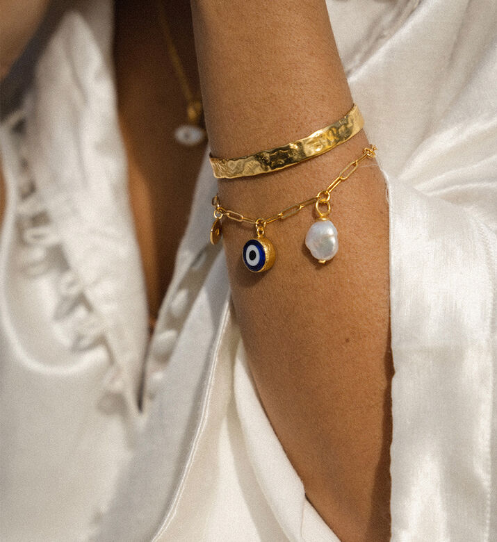 Ottoman Hands Evil Eye Charm Bracelet, Packshot View