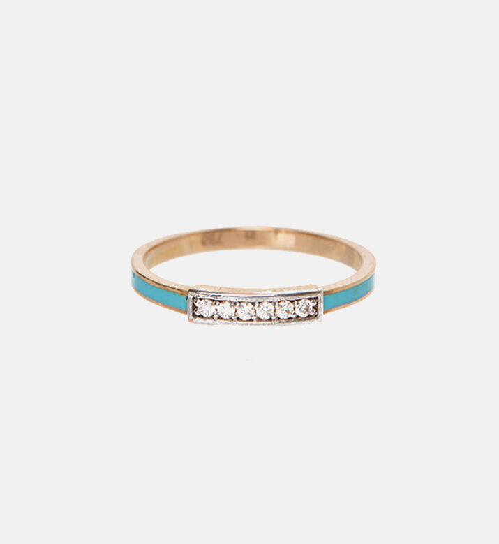 Golden White Diamond Ring
