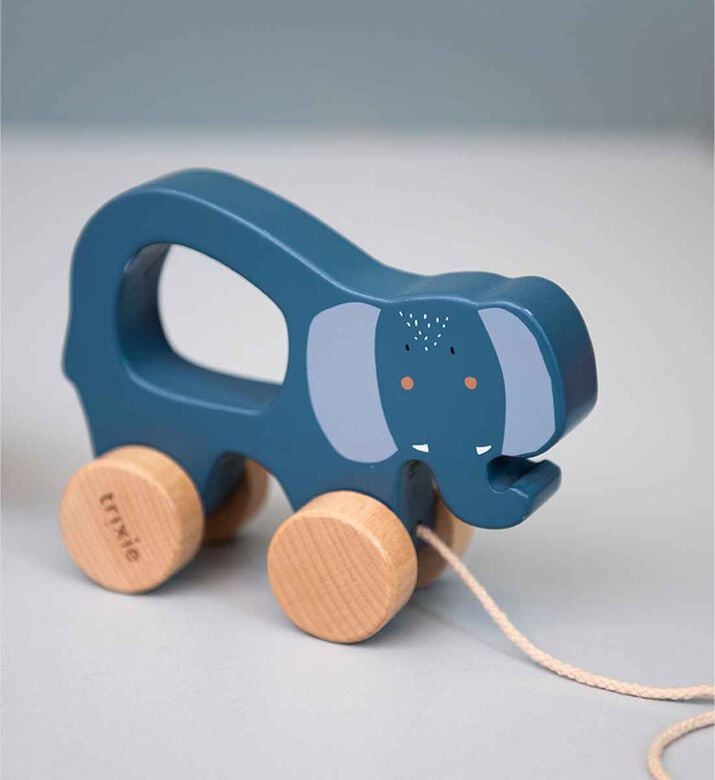 Mrs. Elephant Wooden Pull-along Toy