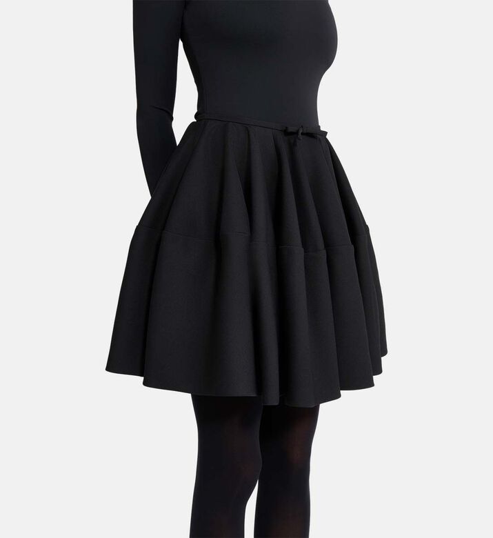 Pleated Flared Mini Skirt