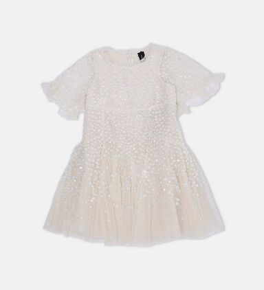 Dappled Sequin Tulle Dress