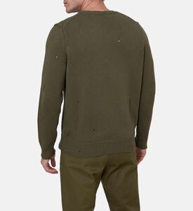 سترة محبوكة طويلة الأكمام ومثقبة