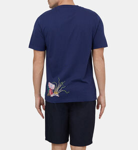 تيشيرت بأكمام قصيرة مطرزة بالمرجان