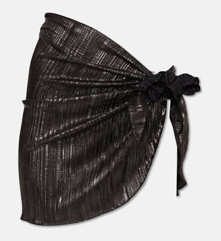 Reborn Sequined Side Tie Skirt, Black, Packshot View