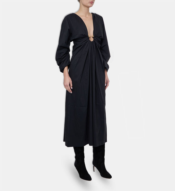 Cult Gaia Gold Ring-detail Midi Dress, Model View