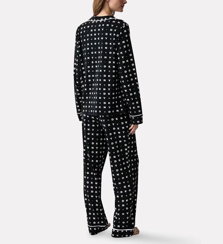 DKNY Logo Long-sleeve Pajama Set, Model View