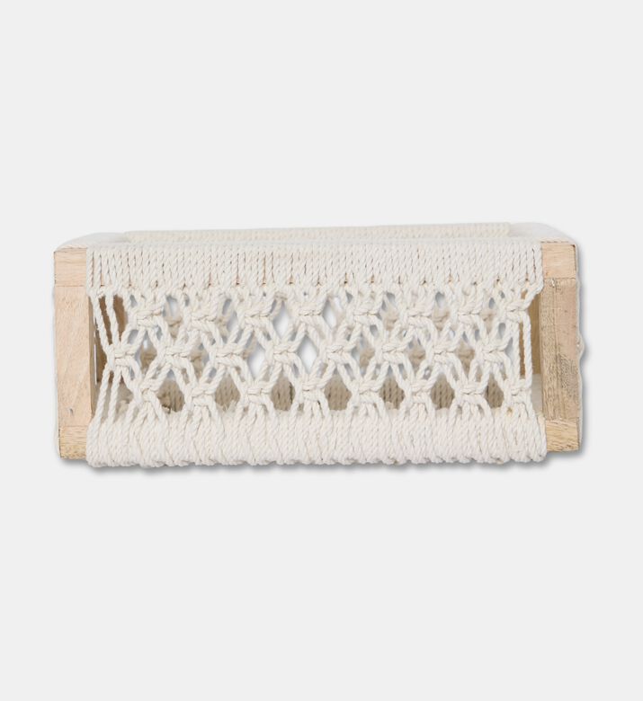 Home Deco and More Macrame Cotton Nest Basket, White, S, Packshot View