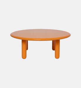 Home Deco and More Glossy Wooden Low Round Table, Orange, 100x36-cm, Packshot View