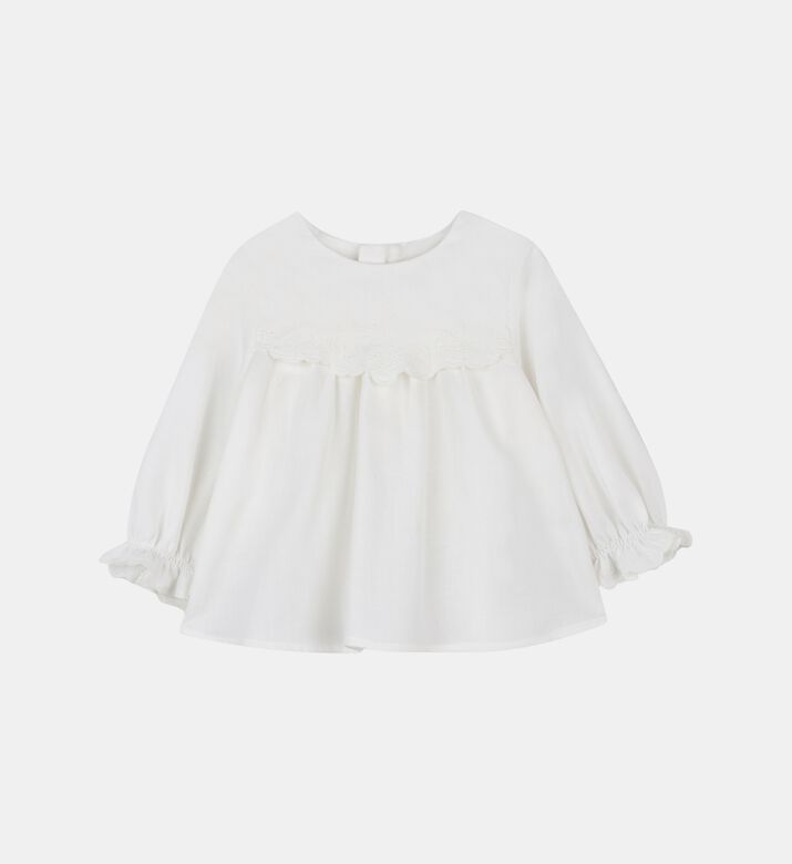 Embroidered Ruffled Layers Blouse