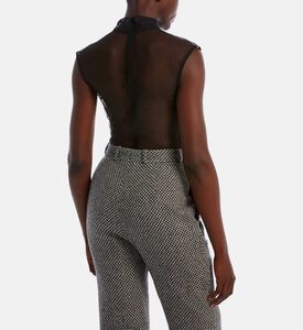 Vesper Crystal Butterfly Sleeveless Bodysuit