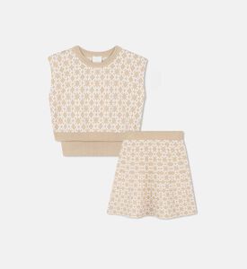 طقم تنورة وسترة محبوكين