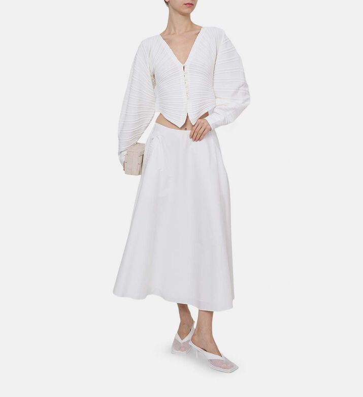 Pleated Long-sleeve Cardigan Top Pleated Long-sleeve Cardigan Top