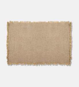 Estia Placemat Loom With Fringes, Beige, Packshot View
