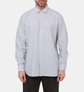 قميص بنقشة مخططة بأكمام طويلة