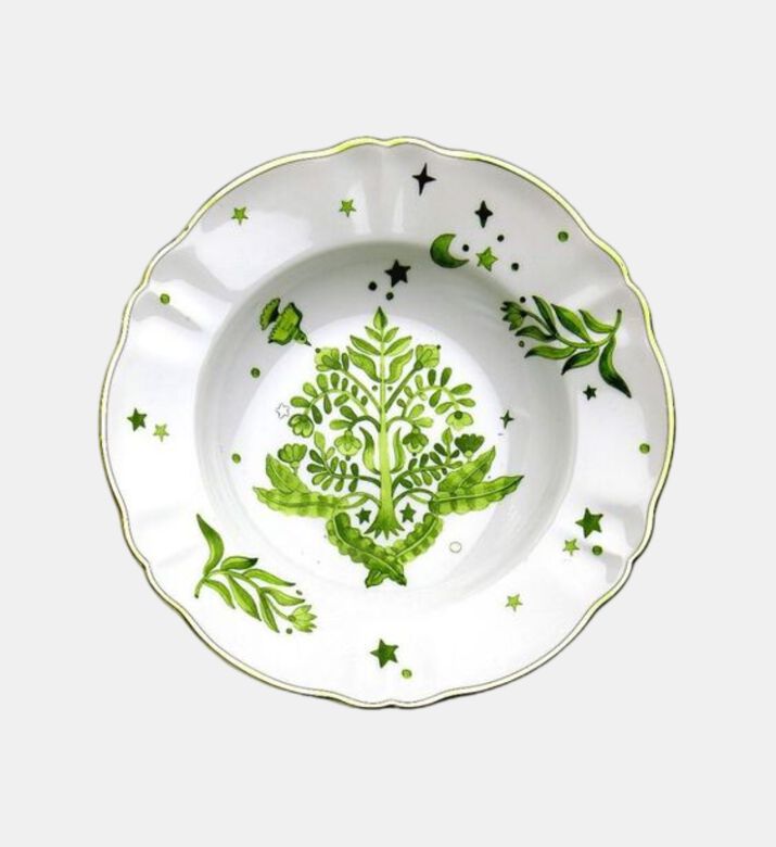 Floral Decal Deep Plate