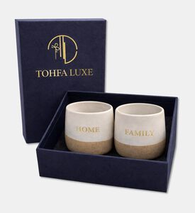 Tohfa Luxe Luxe Home Family Ceramic Gold Engraved 2-piece Cup Set, Packshot View
